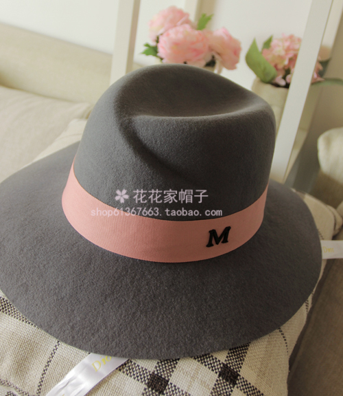 M家爵士帽遮阳礼帽女灰色【有实图】