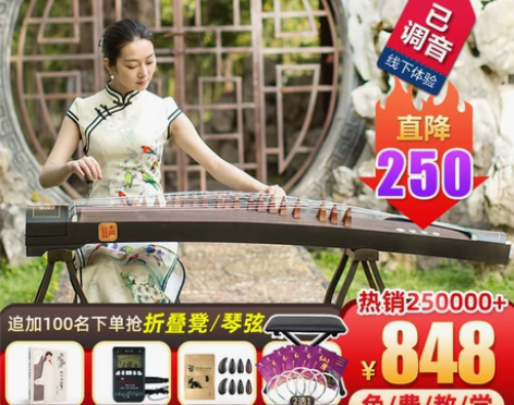 【狂暑价】仙声古筝 初学者教学专业演奏入门...