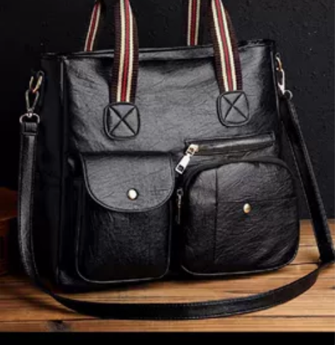 软皮女士手提包包2022新款复古简约多口袋...