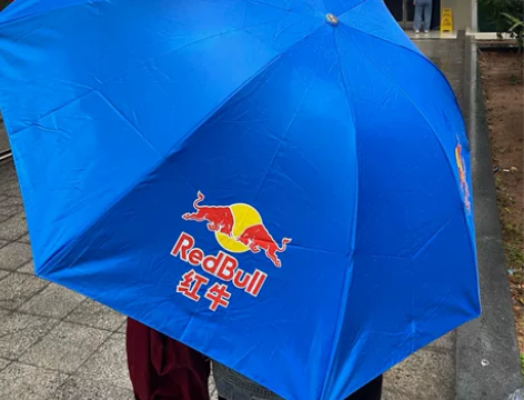 红牛赠品天堂伞，质量好，红蓝两种颜色，数量...