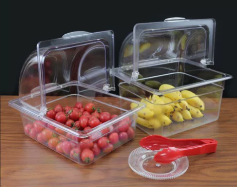 透明防尘罩保鲜盖试吃盒带盖翻盖自助餐展示盘...