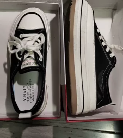 女士大码帆布鞋，网面、透气、增高，40码，...