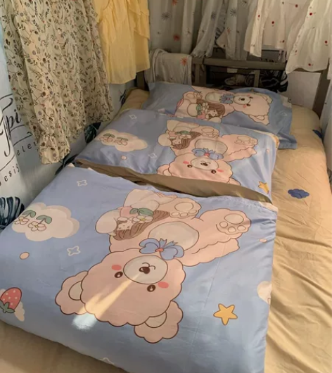 转女生宿舍棉花被子褥子枕头一整套     ...