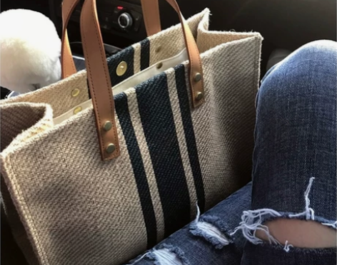 韩版女士手提公文包OL职业商务通勤条纹简约...