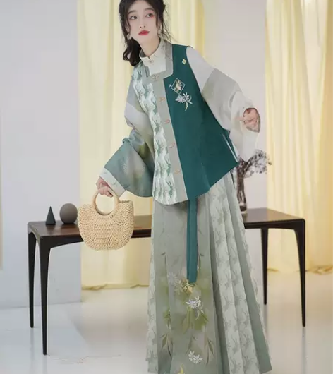 暂挂，柒邑原创汉服女明制马面裙【竹菊兔兔茶...