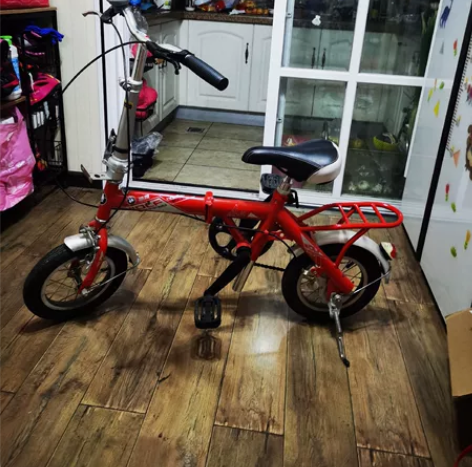 可折叠自行车，车轱辘小，无变速，大人骑费劲...