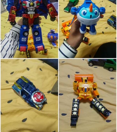 有一个超大的变形金刚组合。其他的是小玩具总...