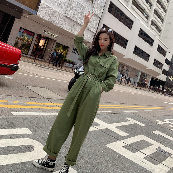 洋气大小姐2019春季新款休闲潮流宽松工装...