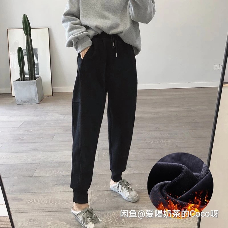 大码黑色加绒卫裤，超保暖，质量还可以，就只...