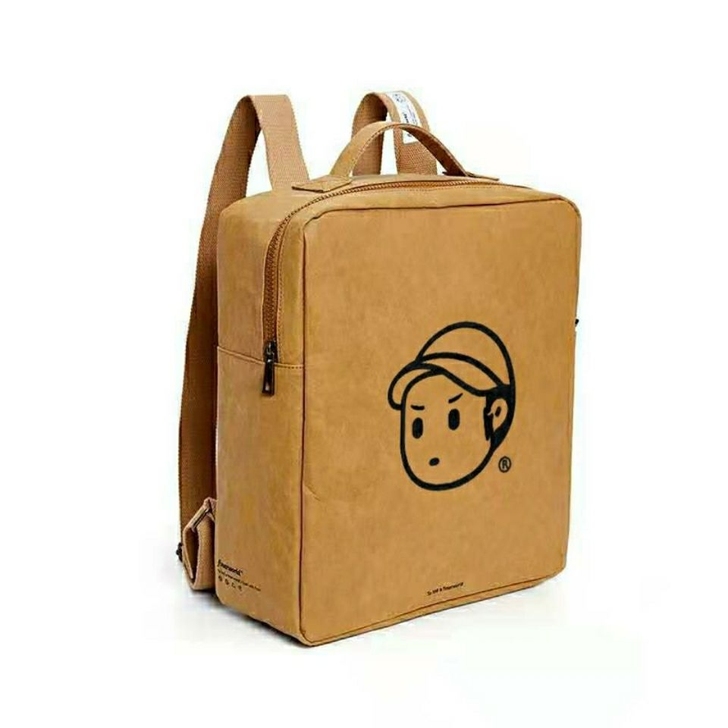 FINEBWORLD 可水洗牛皮纸复古背包...