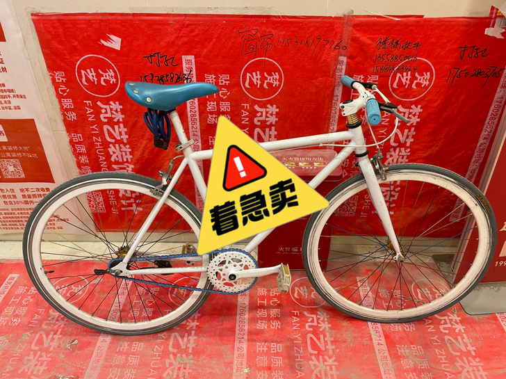 白色死飞，后轮抱死可调，由于搬家没处放转手...