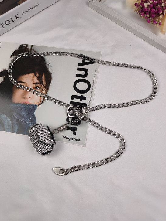 朋克风金属腰链女时尚百搭链条腰带装饰搭配连...