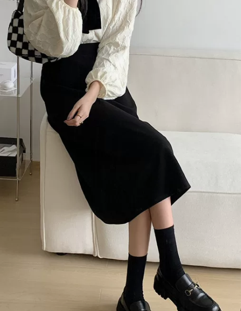 a字裙 秋季a字半身裙女2022新款胖mm...