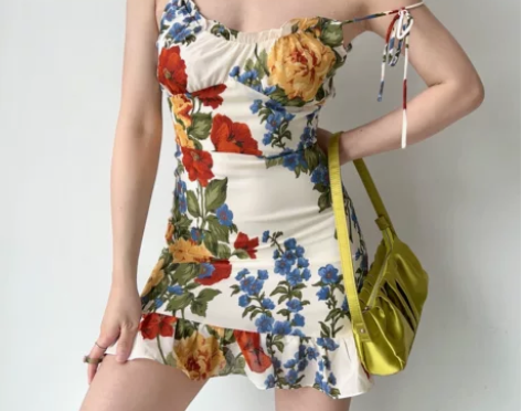 ?Go Girl Go 欧美风油画印花肩部...