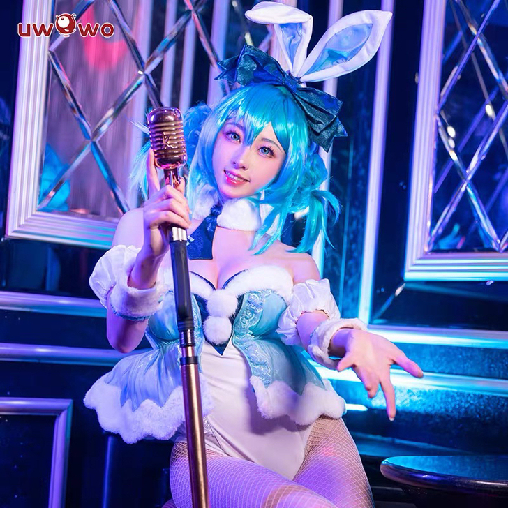 悠窝窝初音的未来白兔女郎cosplay服装...