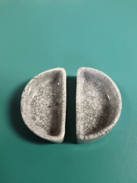 蟋蟀水盂 蛐蛐水碗  大年份北路半月哥窑开...