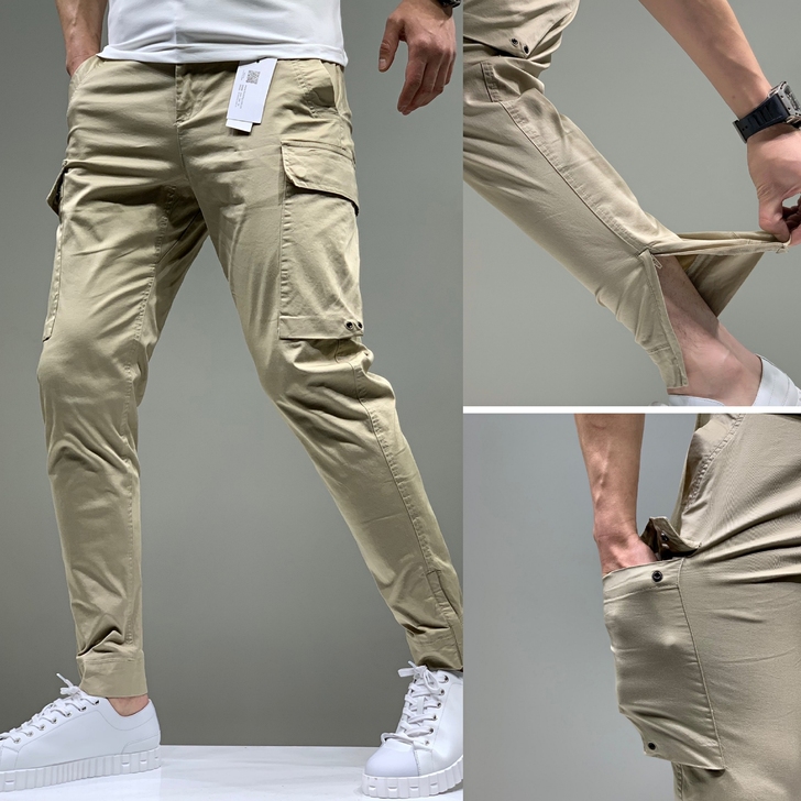 To汤家男士大口袋纯棉工装休闲裤！春夏秋三...