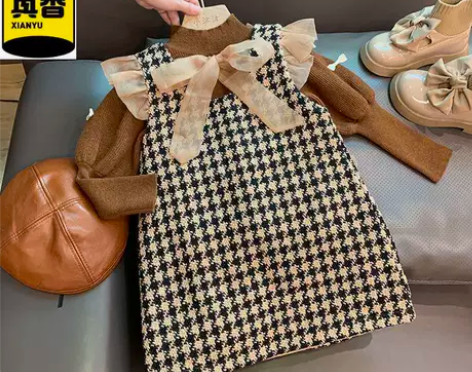 女童秋冬季套装韩系小香风裙洋气时髦女宝宝公...
