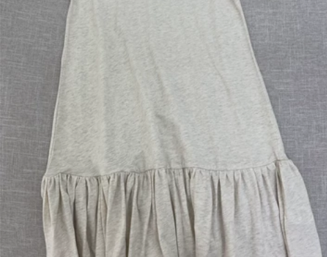 澳洲贵系~纯棉竹节棉荷叶边褶皱极简风圆领短...