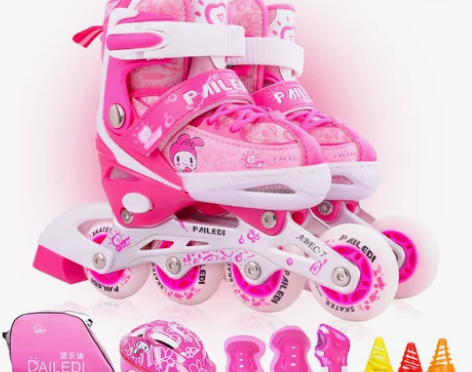 正品派乐迪溜冰鞋儿童成人闪光全套装轮滑鞋直...