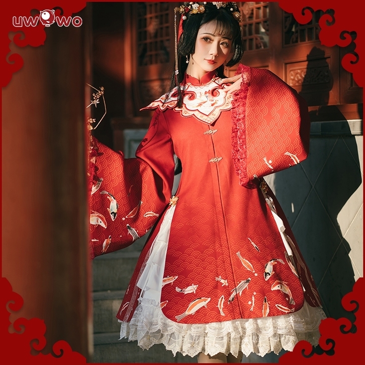 [外罩衫+衬裙]悠窝窝 花港观鱼红中华风