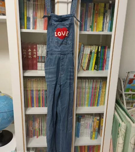 铅笔俱乐部 背带牛仔裤，150cm，穿了一...