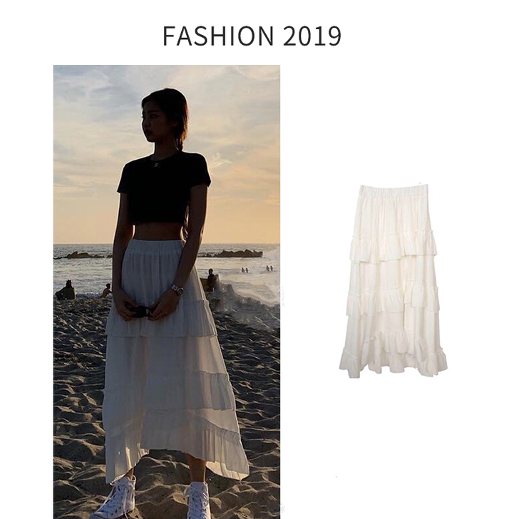 全新 金智妮jennie同款裙女不规则蛋糕裙