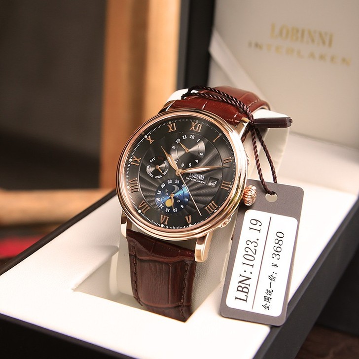 罗宾尼手表男机械表全自动名牌2021新款商...