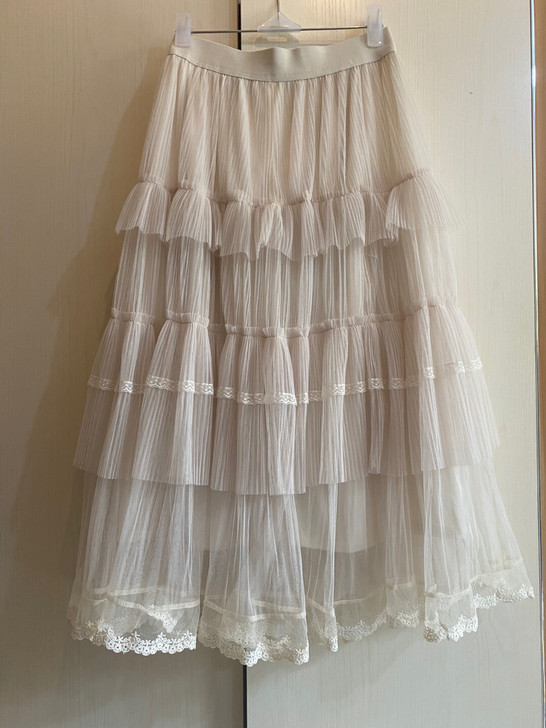 全新高品质杏色网纱蛋糕裙