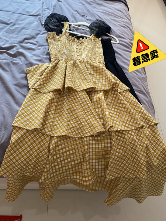 黄色蛋糕裙 穿到130斤左右