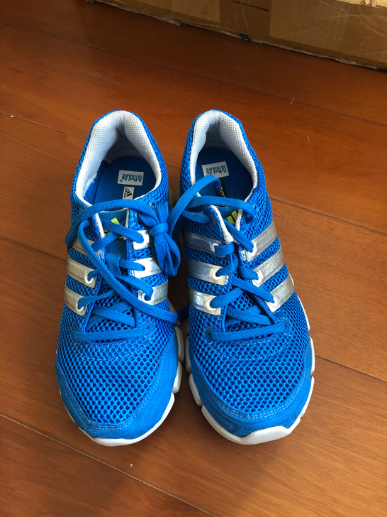 全新阿迪AD爆米花系列蓝色跑步鞋运动鞋35...