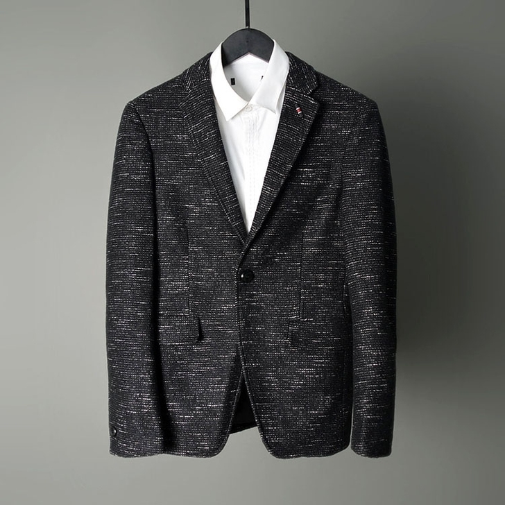 21%羊毛!秋冬新款男士西服单粒扣休闲单西...