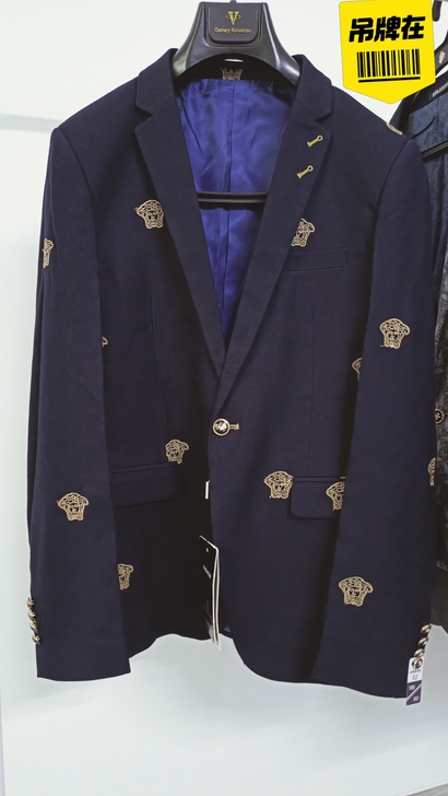 全新 韩版潮牌男女同款刺绣西装外套原价16...