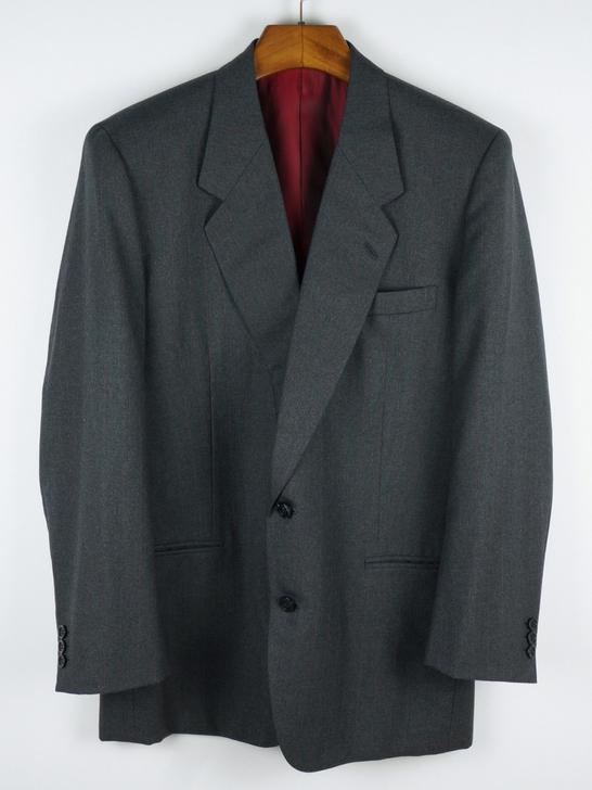 灰色羊毛西服外套单西日本产复古休闲款西装 ...