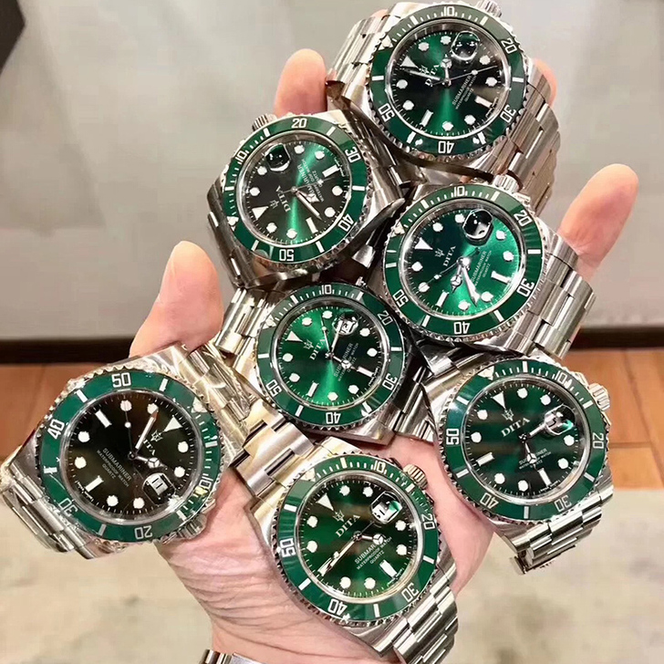 瑞士正品绿水鬼机械男表全自动夜光防水十大黑...