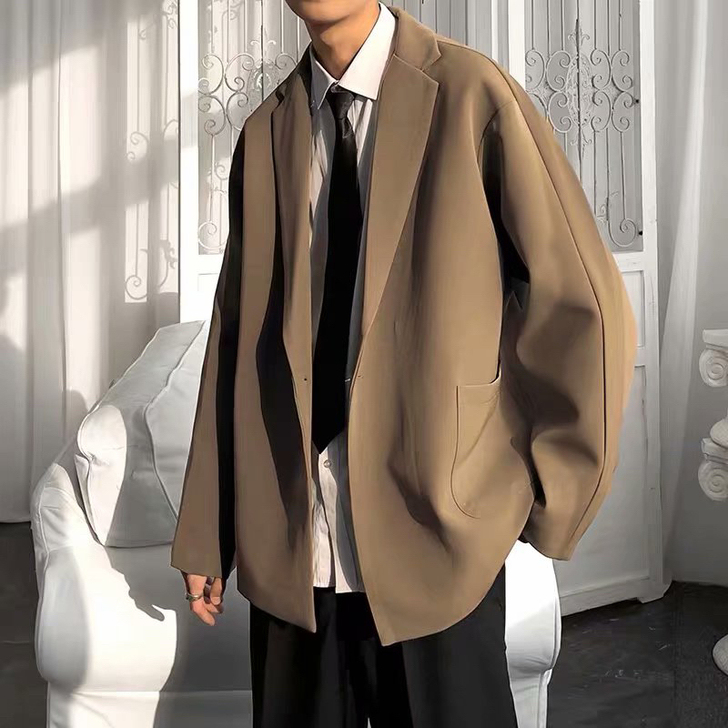 ins休闲西服男韩版潮流痞帅气小西装上衣港...