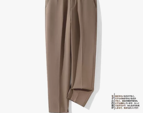 新款慵懒风休闲裤男秋季毛呢直筒宽松西裤松紧...