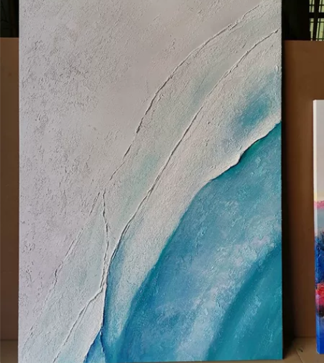 纯手绘厚油肌理抽象油画，尺寸100*150...