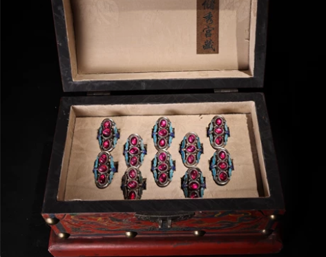 旧藏下乡收珍贵罕见极品老花丝工艺镶嵌鎏金镶...