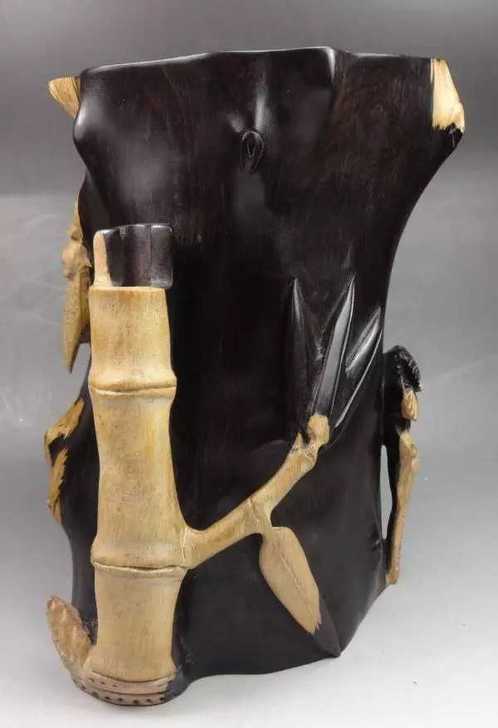 日本回流,黑檀的笔筒,不是日本铁器,原来拿...