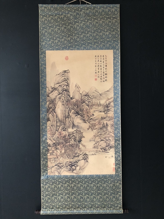 古玩字画【张宗苍】山水，清代，三尺中堂作品