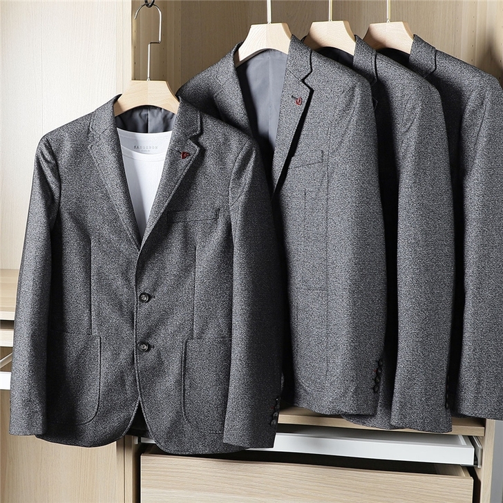 线下458！试衣间款！男士单排扣休闲西服修...