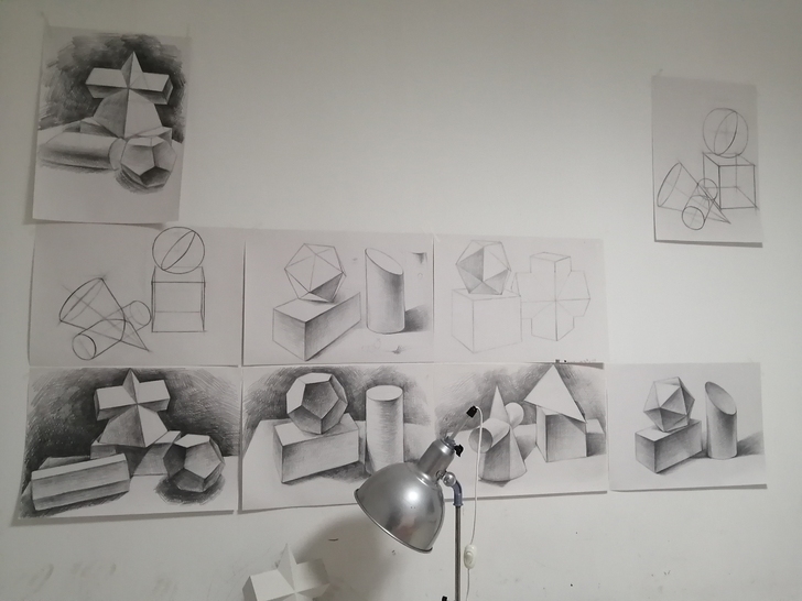 画室作品墙更新所有范画低价出