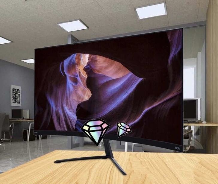 显示器24寸显示器 27寸超薄曲面1080...