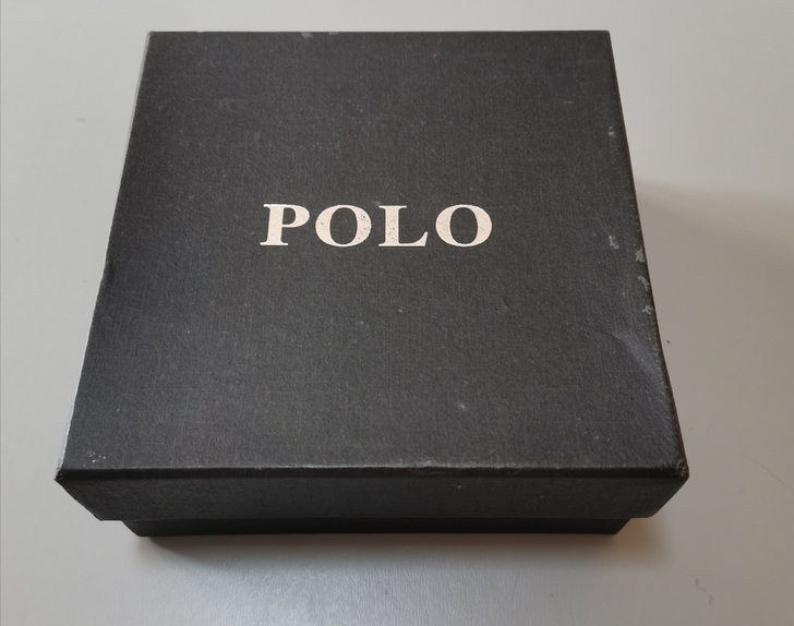 POLO 男士钱包短款皮夹， 竖款黑色，