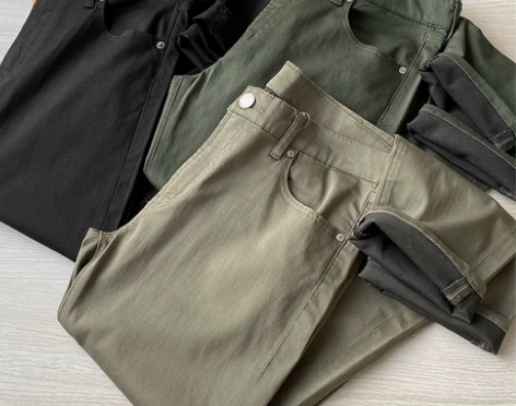 春秋季新款男士直筒休闲长裤水洗纱修身休闲裤...