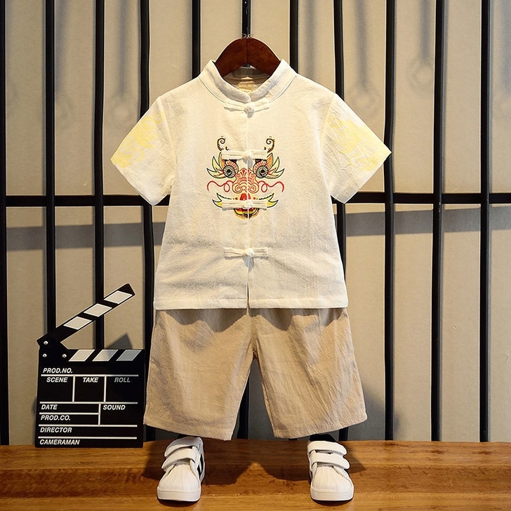 儿童汉服夏装儿童唐装古风中式套装宝宝夏季古...