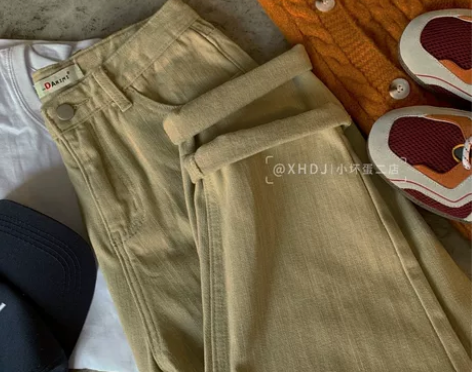 深卡其！颜色大爱！文艺复古加绒加厚保暖老爹...