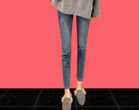 【过年不打烊】高腰紧身加绒牛仔裤女秋冬新款...