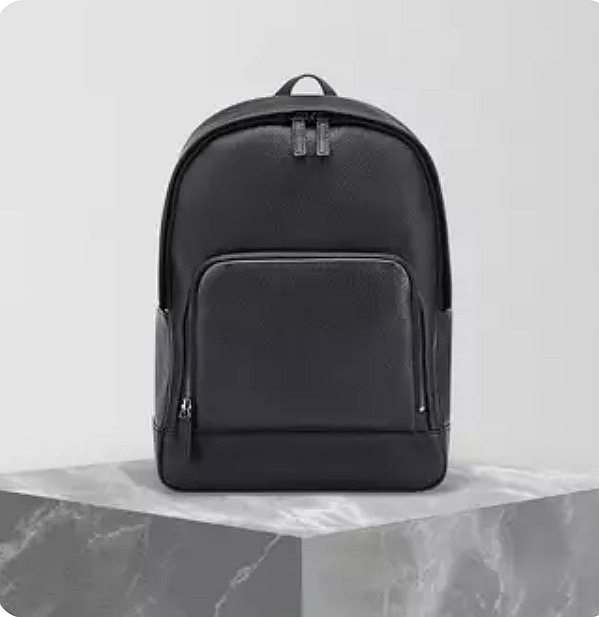 严选 男式牛皮双肩包 全新